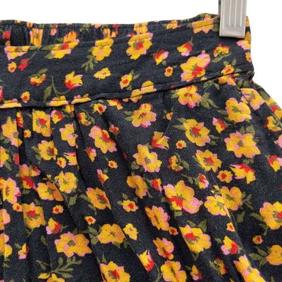 BP Women Black Floral Print Easy Pleated Mini Elastic Waist Short NWOT XXS 0022 - Picture 10 of 11